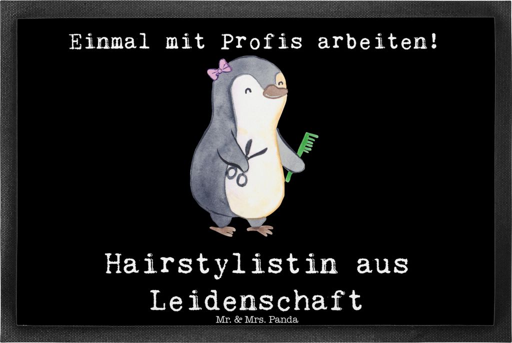 Mr. & Mrs. Panda Gummimatte Hairstylistin Leidenschaft 40 x Produktbild 