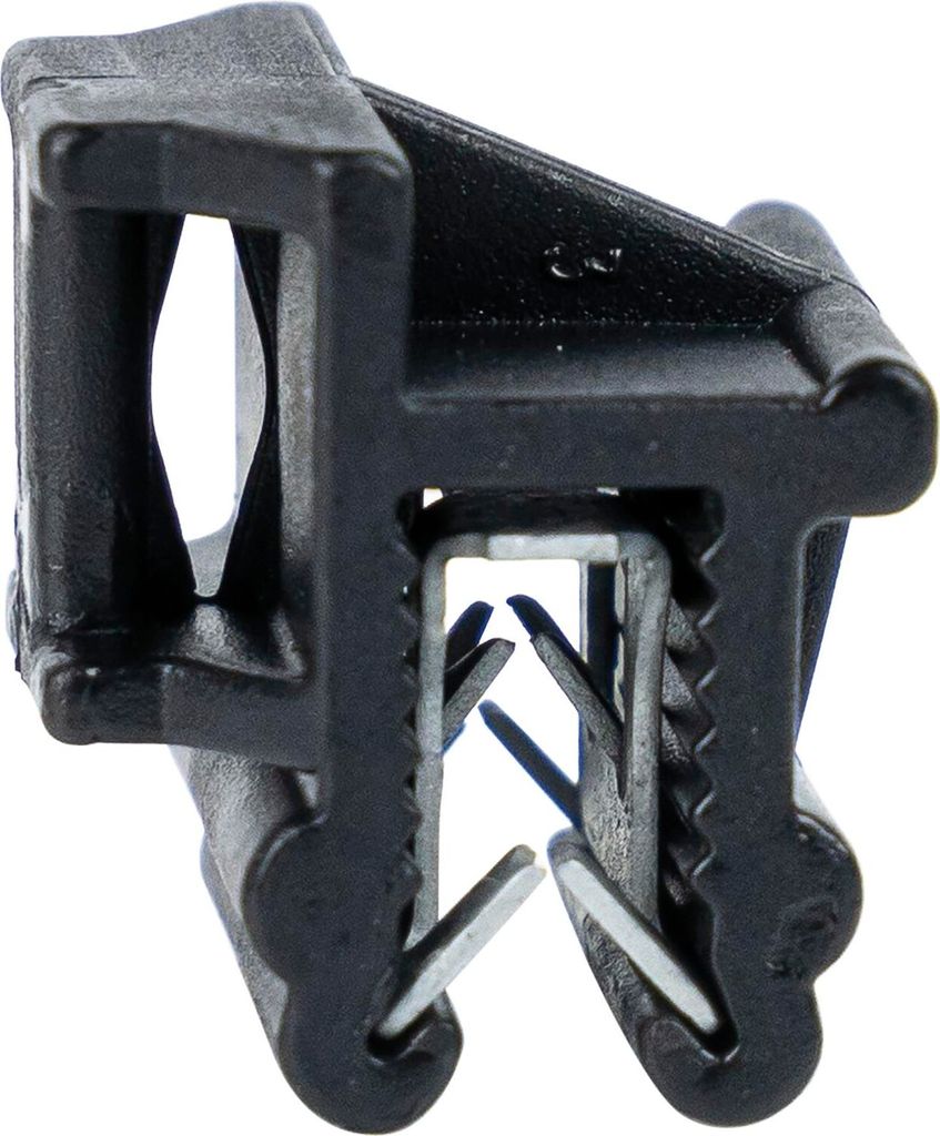 WKK Kantenclips für Kabelbinder Kantenbefestigung KC5 - Befestigungsclips Rechtwinklig auf Profil Seite 0,7-3,0mm, schwarz - 100 Stück