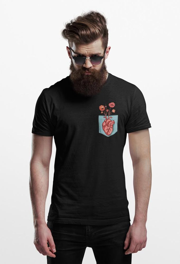 D&B Uni Polo PO00015 Heart Pocket Schwarz-Größe 2XL