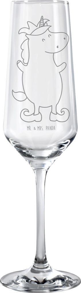 Mr. & Mrs. Panda Sektglas Einhorn Joker - Transparent - Geschenk, Proseccoglas, Unicorn, Champagnerglas, Kasper, Mittelalter, Flute Glas, mit Gravu...
