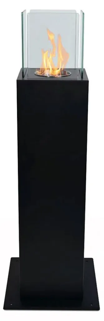 Capri Cheminée éthanol pour extérieur 20x20x70 cm Noir Design Moderne