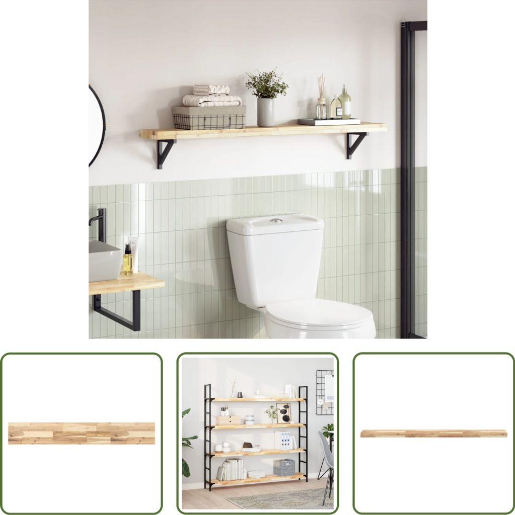 The Living Store Tischplatte 120x20x4 cm Rechteckig Massivholz Akazie