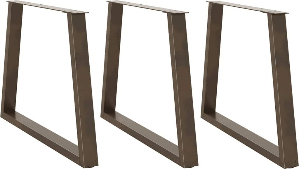 Esstisch Beine V-Form 3 Stück Naturstahl 90x(72-73,3) cm Stahl