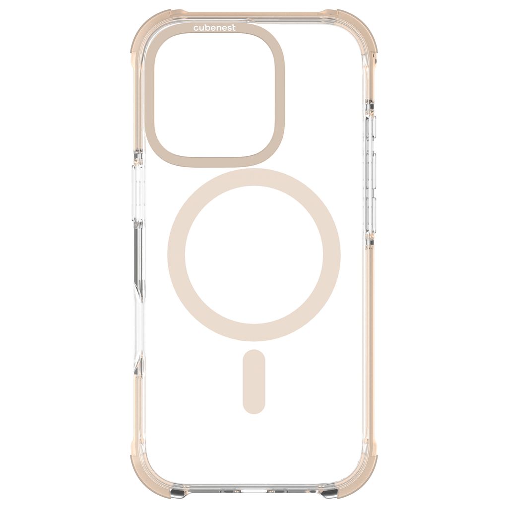 Cubenest Hülle für iPhone 16 Pro MagPro Strong Guard Gold - Kompatibel mit Magsafe