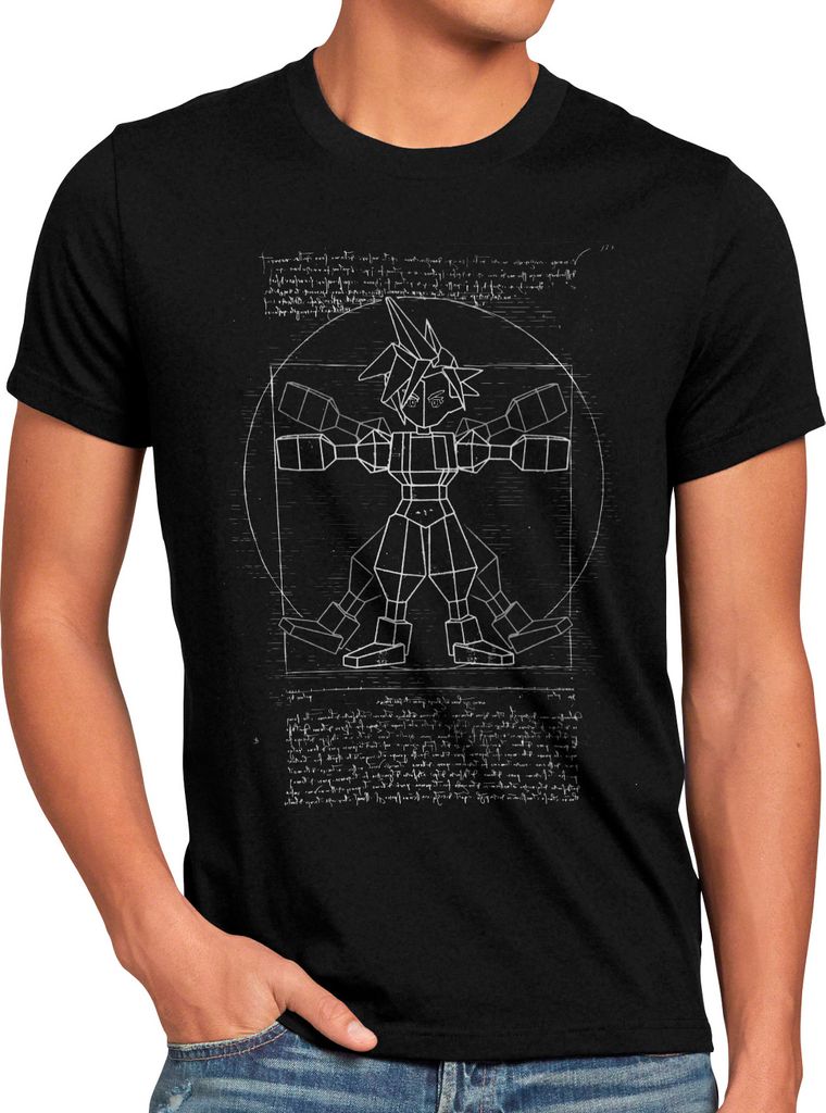 style3 Vitruvian Ex-Soldier Herren T-Shirt anime cloud chocobo sephiroth vinci