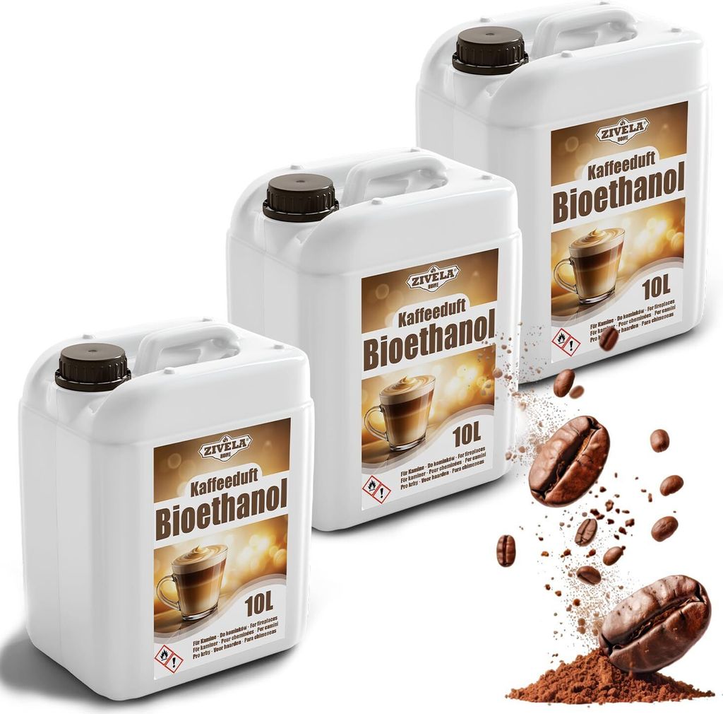 Bioetanol 96,6% 30L | Bioalkohol o zapachu kawy 96,6% 3x10L Zdjęcie produktu 