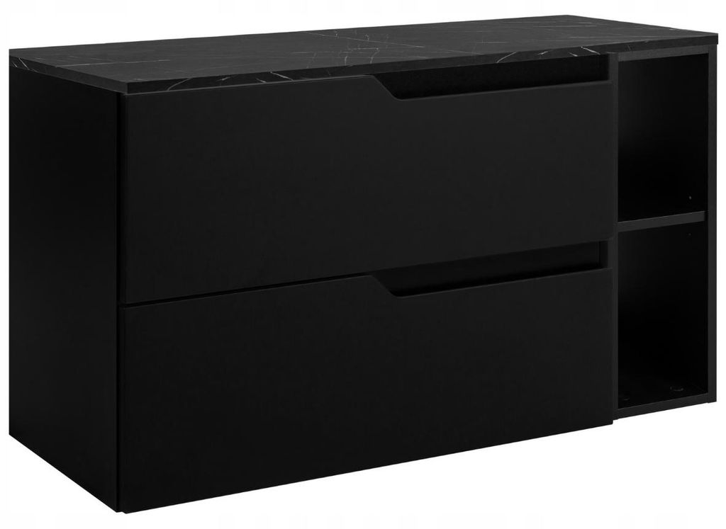 RODAN | Waschbeckenunterschrank Schwarz 100 cm - Produktbild 