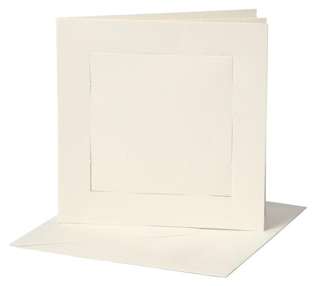 Cartes passe-partout , 12,5x12,5 cm, blanc cassé, carré, 10 Image du produit 