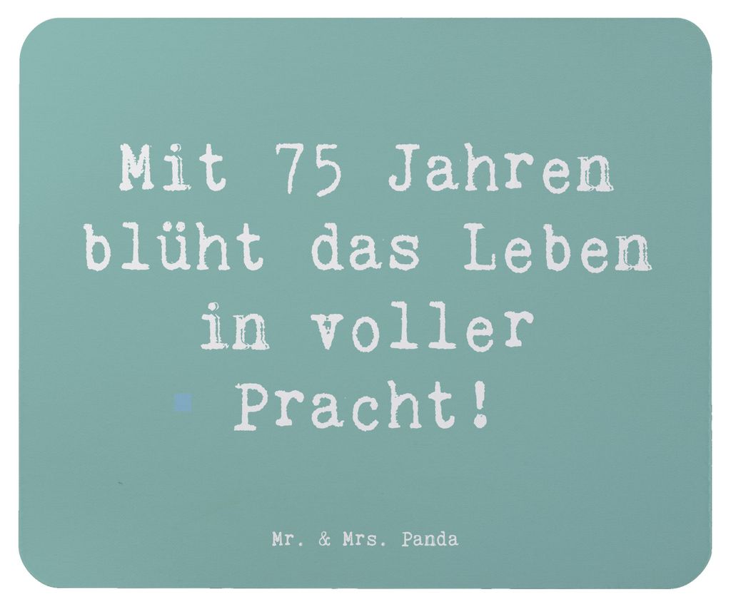 Mr. & Mrs. Panda Mauspad Spruch 75. Geburtstag Blüte - Meeresbrise - Geschenk, Meilenstein, Happy Birthday, Sprüche zum, Mousepad, Mouse Pad, pc,...