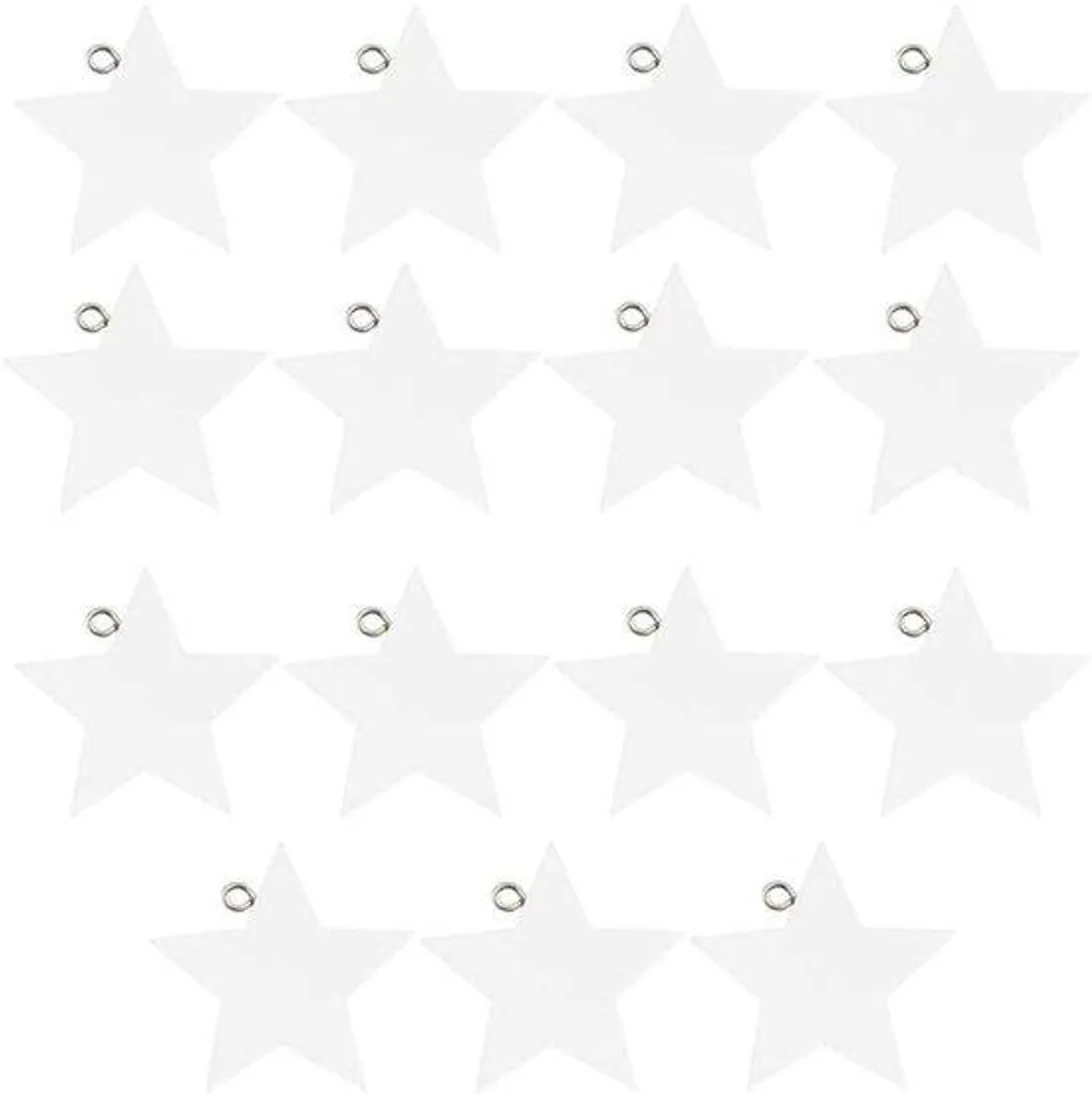 Étoiles en bois blanches Ø 38 cm - Lot de 15 pièces pour Noël festif