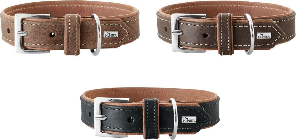 Hunter Halsband Porto Leder, Größe:55 cm, Farbe:d-braun/cognac