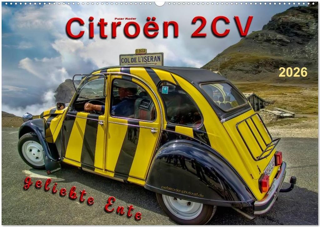 Citroën 2CV - geliebte Ente (Wandkalender 2026 DIN A2 quer), CALVENDO Monatskalender