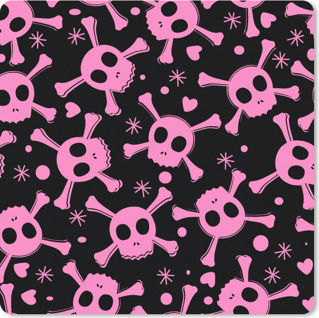 MuchoWow Mauspad Mousepad Mädchen - Piraten - Rosa - Muster - Mädchen - Kind - Kinder 20x20 cm - Mousepads - Maus Mat - Pad - Mausunterlage - D...