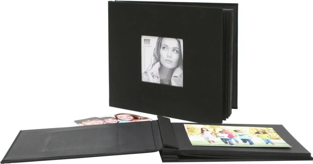 Album à vis modulable Deknudt en lin noir 30x30 cm haute qualité