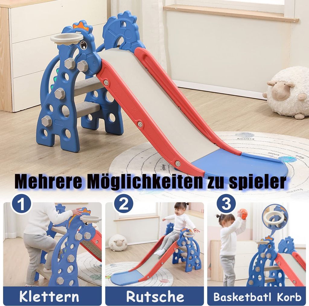 AIYAPLAY Kinderrutsche Mit Raketen-Design - Indoor & Outdoor Für 1,5-3 Jahre