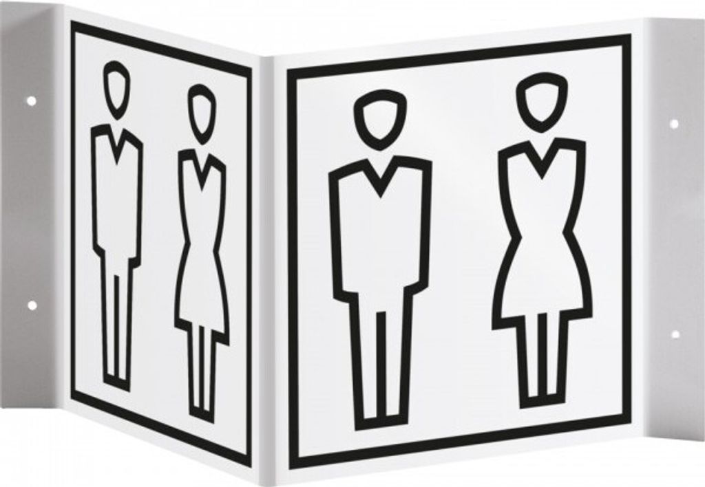Dreifke Schild I Tür-Nasenschild Piktogramm Frauen- und Männer-WC, Kunststof...