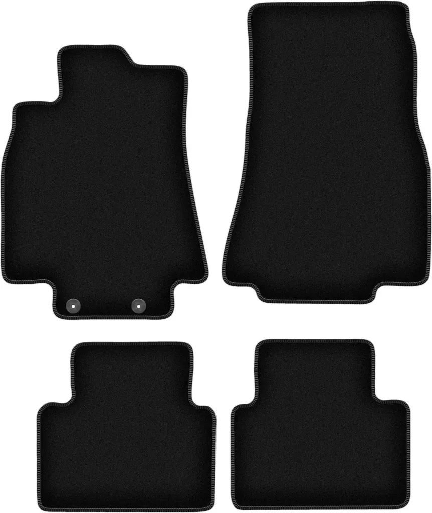 Tappetini in Velluto Nero Mercedes Classe A W169 2004-2012 Su Misura