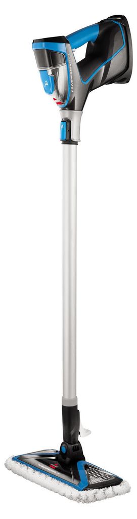 A steam mop on a white background.