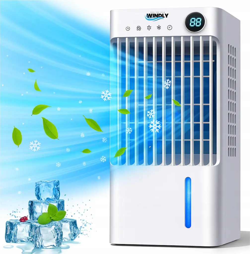 WINDLY 70W Raffrescatore Evaporativo Portatile 5L - Freschezza Reale