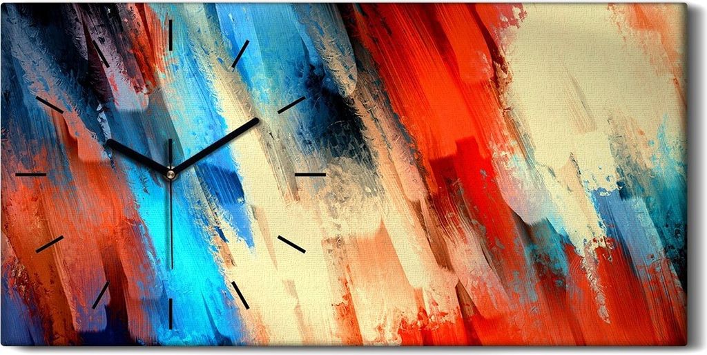 Dekor Leinwand Uhr Wandbilder Geräuschlos Kunstdruck 60x30 Abstrakte Malerei - schwarze Hände