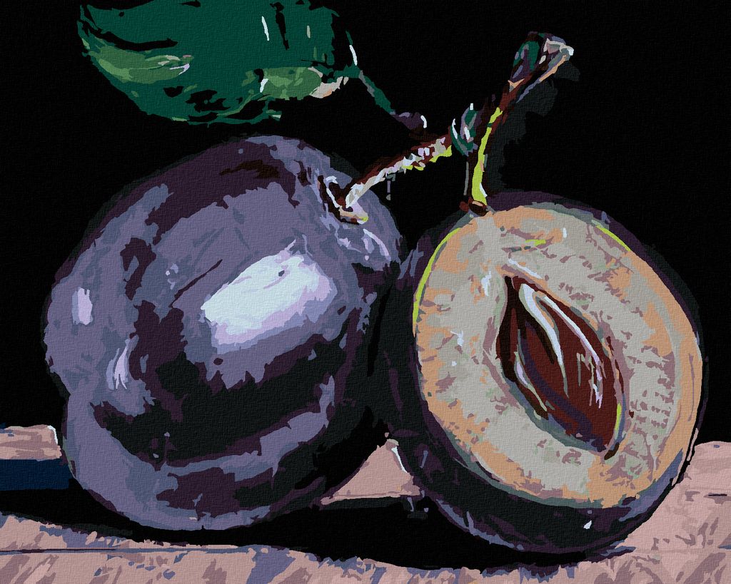 Zuty - Malen nach Zahlen - PFLAUMEN, 40x50 cm, ohne Keilrahmen