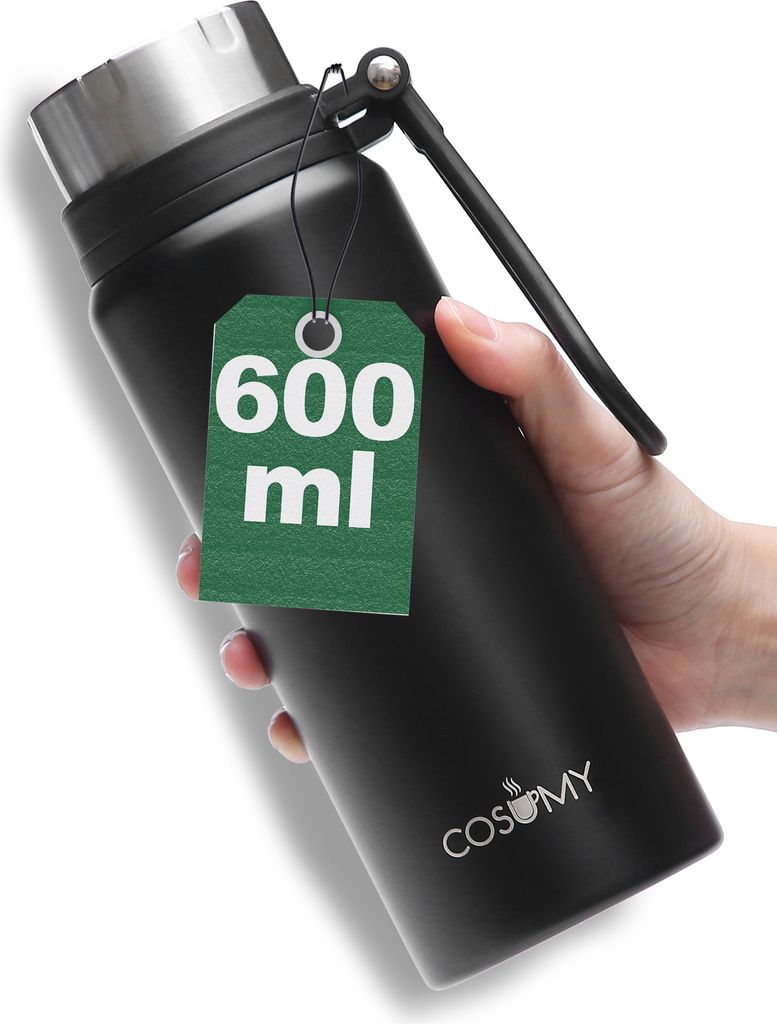 Thermosflasche Trinkflasche Kinder 600ml - Auslaufsicher - Kohlensäure Geeignet - Ideal für Unterwegs