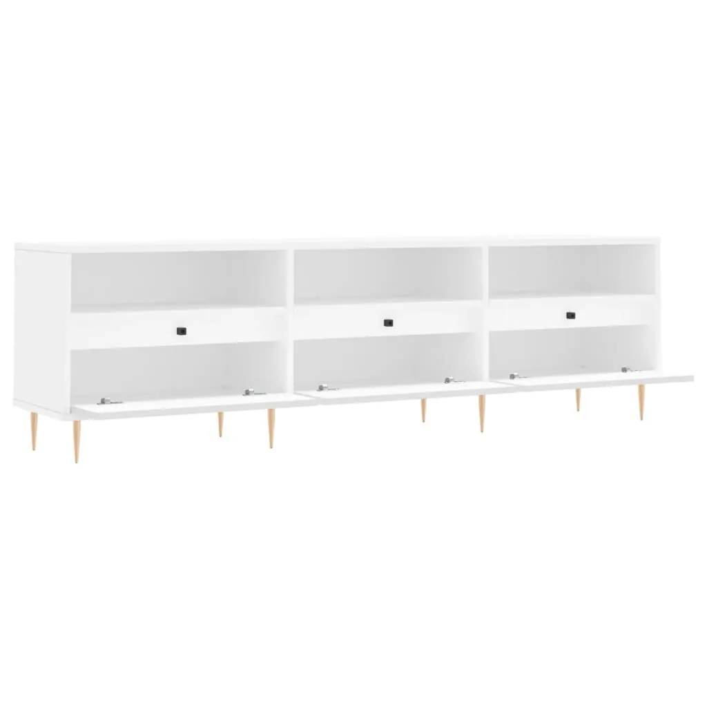 Mobile Porta TV in Legno Bianco 150 cm | Stabilità e Stile per Casa - 6