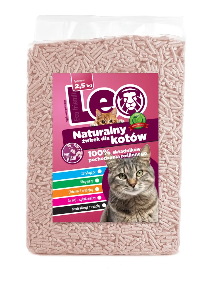 Litière pour chat Leo idéale appartement parfum cerisier