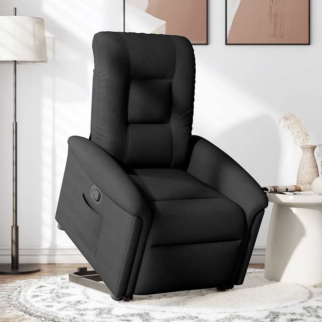 "WINTER SALE"Relaxsessel- TV-Sessel - Einzelsofa elegantes Design - mit Aufstehhilfe Schwarz Stoff - 77x91,5x96cm - Couchsessel NeuMöbel724397