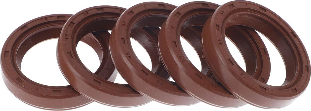 Universelle Öldichtung TC Doppellippe mit Stahlfeder Dichtungsring Rotierende Wellendichtung 26x35x7mm Hochdruck FKM Gummi Braun 5 Stück