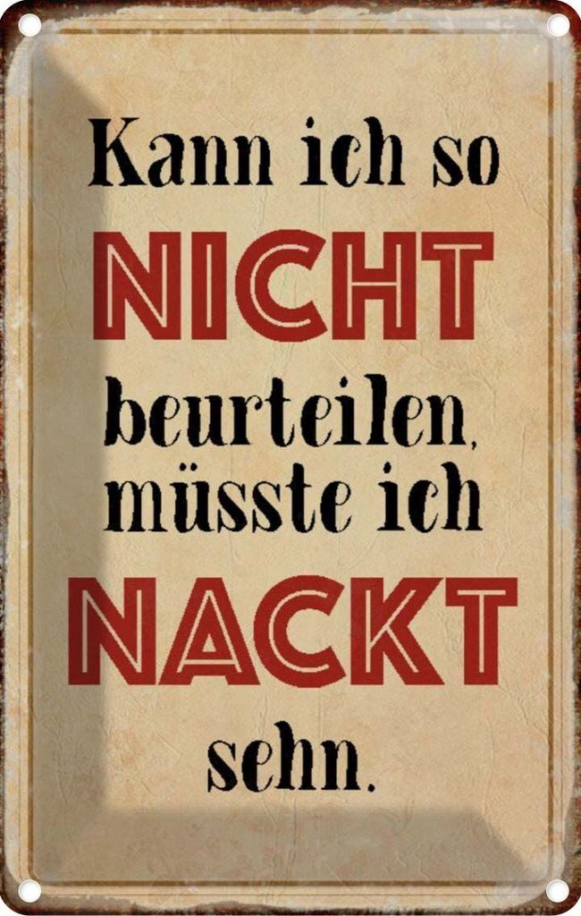 vianmo Blechschild 30x20 cm kann so nicht muss nackt sehn Dekoration Spruch Zitat