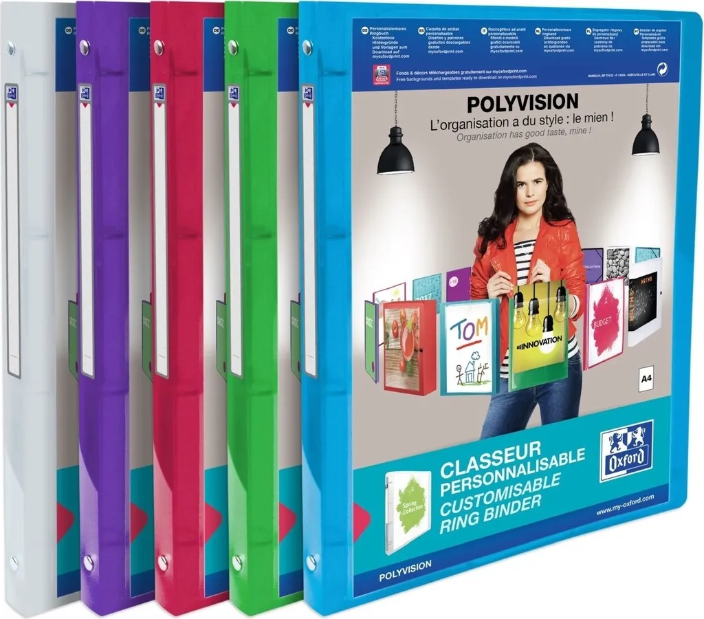 Classeur A4 4 anneaux pour organisation de bureau et cours lot de 12
