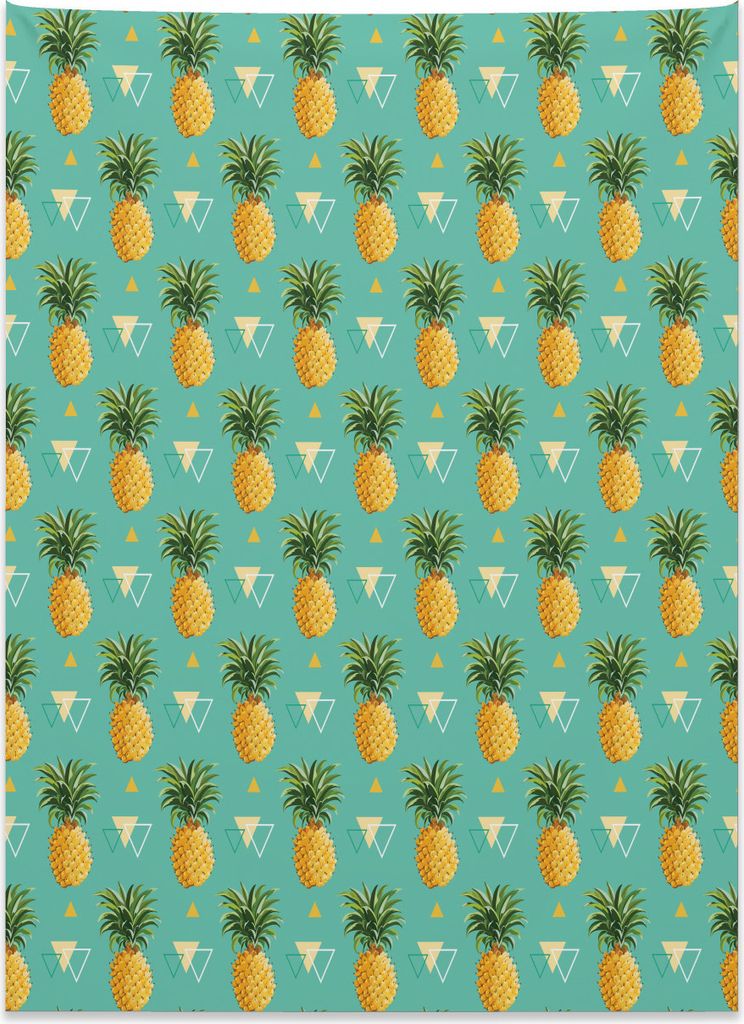 Abakuhaus Ananas Wandteppich, Hipster Künstlerische Früchte aus Weiches Mikrofaser Stoff Kein Verblassen Klare Farben Waschbar, 110 x 150 cm, Tü...