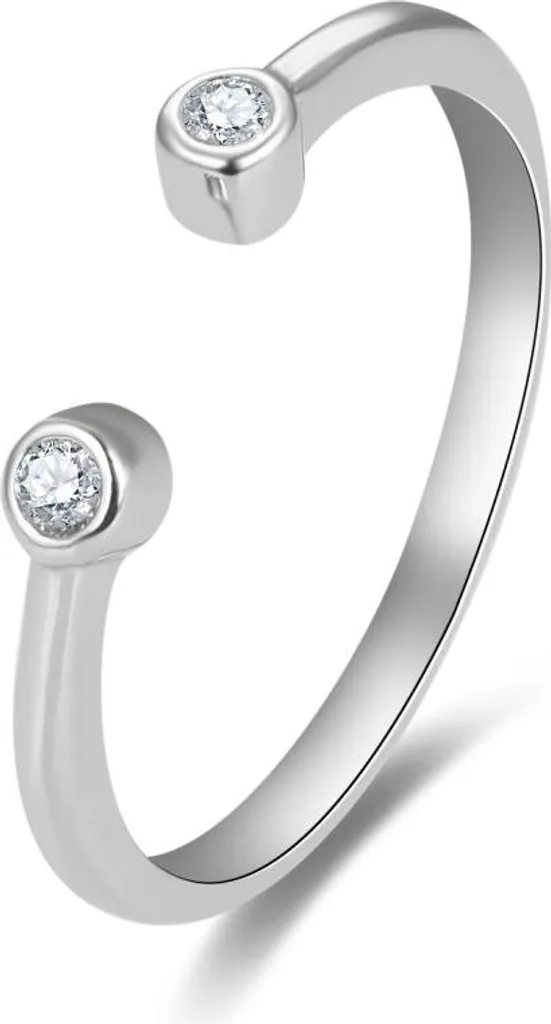 Bague en argent fin rhodié et oxydes de zirconium anti-rayures