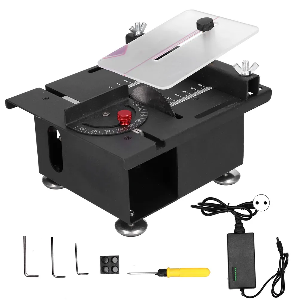 Mini scie sur table 100W compacte idéale pour découpes bois de précision