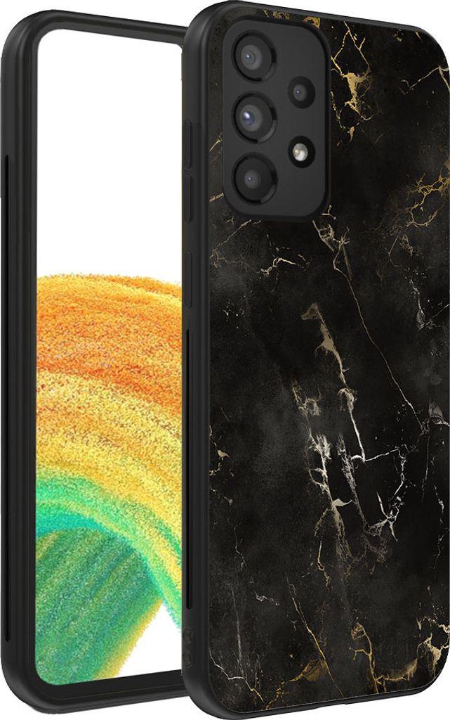 Smartphonica Handyhülle für Samsung Galaxy A33 5G mit Marmordruck - TPU-Hülle mit Marmor-Design - Schwarz