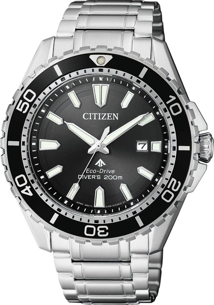 Citizen BN0190-82E Eco-Drive Promaster Sea Edelstahl Uhr Datum Silber