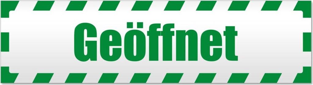 Geöffnet gestreift Magnetschild Schild magnetisch
