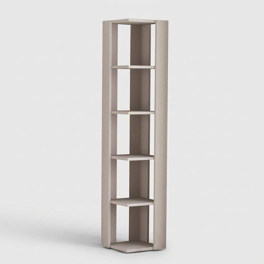 Nati Corner Eckregal, platzsparende Säulen-Bücherregal - Grau