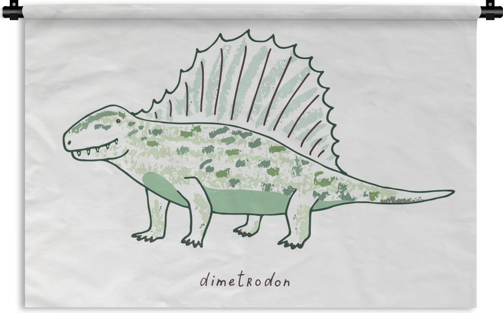 MuchoWow Wandteppich Wandbehang Kinderzimmer - Dinosaurier - Dimetrodon - Jungen - Mädchen - Kinder 60x40 cm Tapisserie Dekoration Wandtuch - Wa...