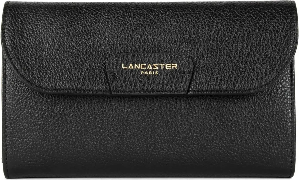 Grand Portefeuille Femme Lancaster Dune en Cuir Noir Format Compagnon