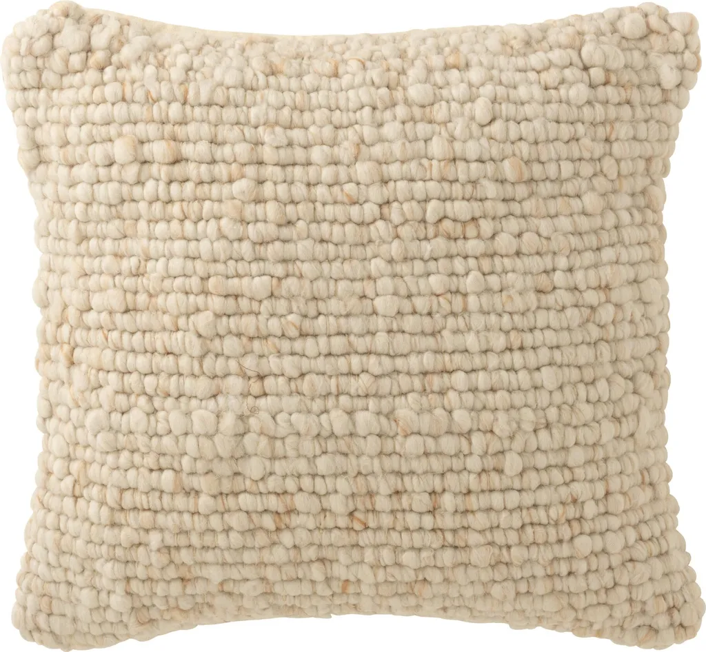 Coussin de Canapé Tissé J-Line Ekru - Confort et Style pour Intérieur