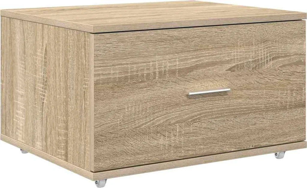 Cassettiera Ufficio vidaXL 55x45x31 cm | Ruote Bloccabili e Stile Rovere