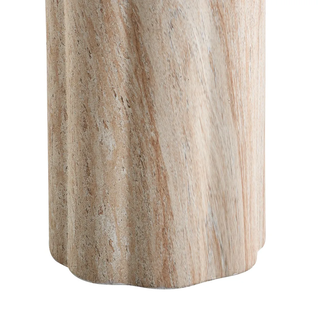 Table de balcon ronde pour petit espace - Support d'appoint beige 46cm - 9