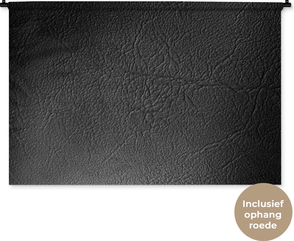 MuchoWow Wandteppich Wandbehang Leder - Lederoptik - Industriell - Schwarz 150x100 cm Tapisserie Dekoration Wandtuch - Waschbar - Tapisserien - W...