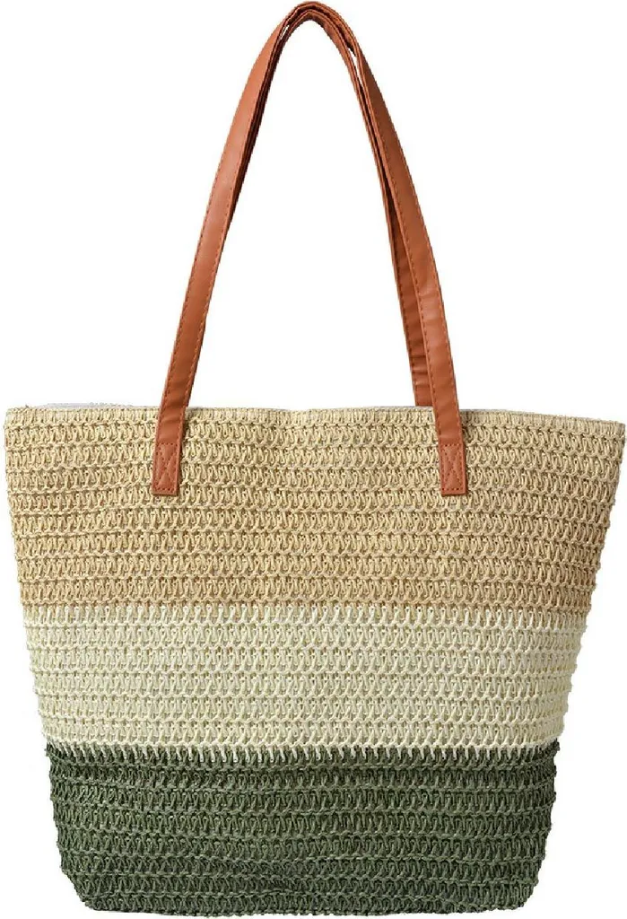 Sac de plage anti-sable vert beige 46x30 cm facile à nettoyer en été