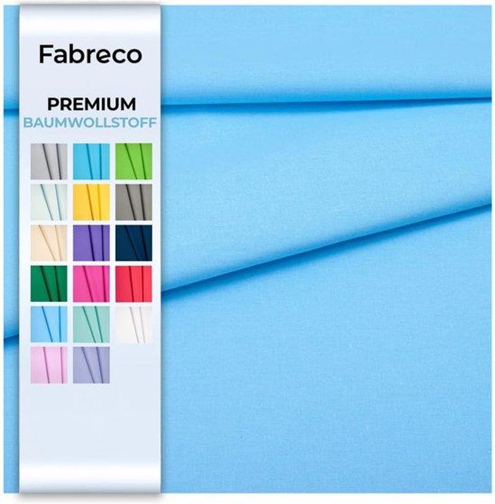 100% Premium Baumwollstoff pro Meter, Effen, 2 m x 160 cm | 220 g/m - Weich, nachhaltig und hautfreundlich | Stoffe für Näherei- & Dekorationszwe...