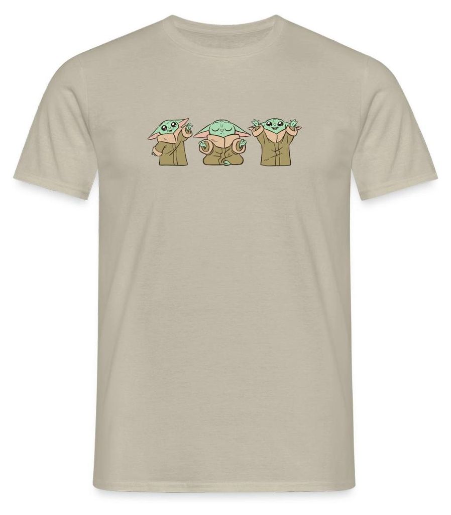 Star Wars: Mandalorian Grogu Posen Männer T-Shirt, 3XL, Sandbeige