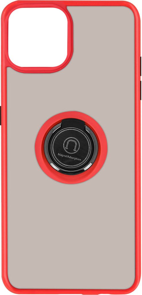 Hybrid Handyhülle mit Ring-Halterung für Apple iPhone 13 Pro Max – Rot
