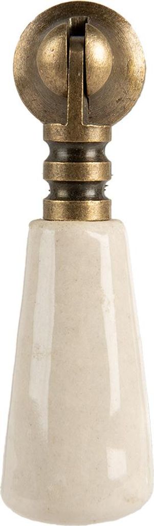 Clayre & Eef Türknauf 2x2x7 cm Beige Keramik